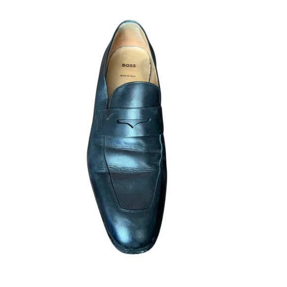 Boss Men\'s Classic Black Leather Slip-Ons Loafers Size 9 main image 10